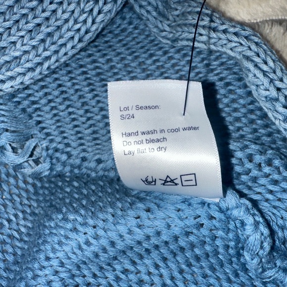 R13 Distressed Boyfriend Crewneck Sweater in Indigo Blue Size XS - Picture 12 of 13